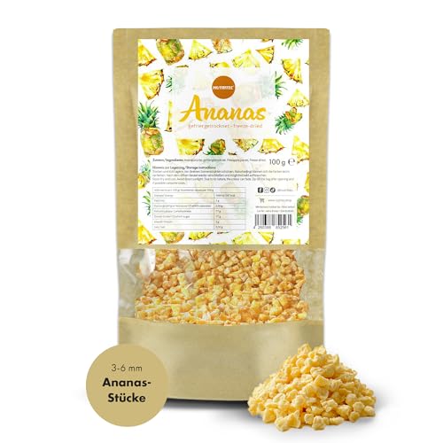 Nutritec Gefriergetrocknete Ananasstücke 100g, Ananas gefriergetrocknet ohne Zusätze, Trockenfrüchte im wiederverschließbaren Aromabeutel Nutritec Gefriergetrocknete Ananasstücke 100g, Ananas gefriergetrocknet ohne Zusätze, Trockenfrüchte im wiederverschließbaren Aromabeutel von Nutritec