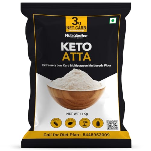 NutroActive Keto Atta (1 G Netto-Kohlenhydrate Pro Roti) Extrem Kohlenhydratarmes Mehl - 1 Kg von NutroActive