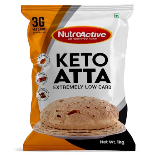 NutroActive Keto Atta (1 G Netto-Kohlenhydrate Pro Roti) Extrem Kohlenhydratarmes Mehl - 1 Kg von NutroActive