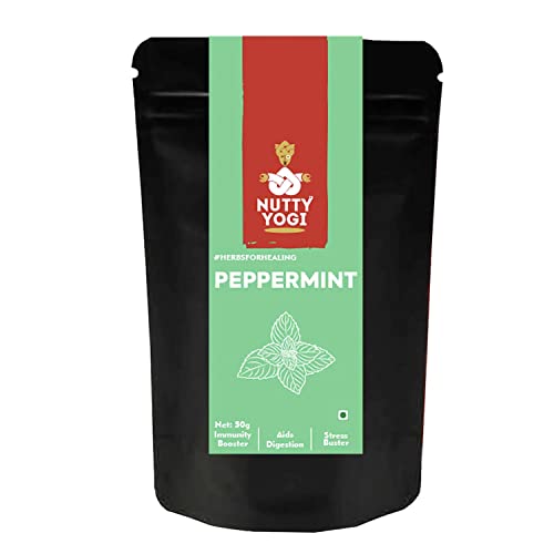 Nutty Yogi Peppermint Leaves - Dry Peppermint Leaves Immunity Booster and Herbal Tea Improve Digestion Reduce Stress Dried Natural Mint Leaves 1.7 Ounce von Nutty Yogi