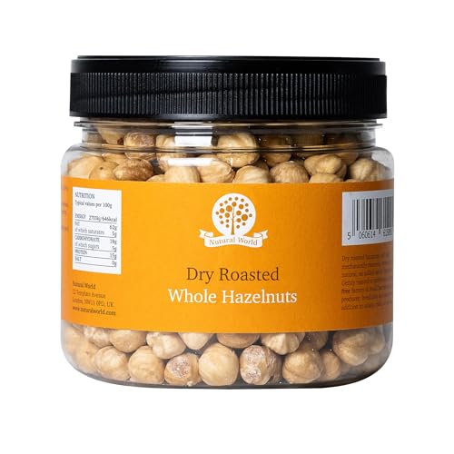 Nutural World - Trocken geröstete ganze Haselnüsse – ungesalzen (500g) von Nutural World