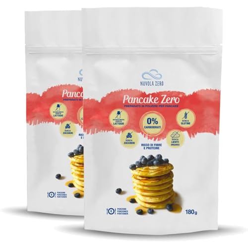 Nuvola Zero - Backmischung für Pancake, 180 g x 12 Protein-Pancake, Kohlenhydratfrei, Glutenfrei, Laktosefrei, Zuckerfrei, ohne Hefen, Hergestellt in Italien Nuvola Zero - Backmischung für Pancake, 180 g x 12 Protein-Pancake, Kohlenhydratfrei, Glutenfrei, Laktosefrei, Zuckerfrei, ohne Hefen, Hergestellt in Italien von Nuvolazero