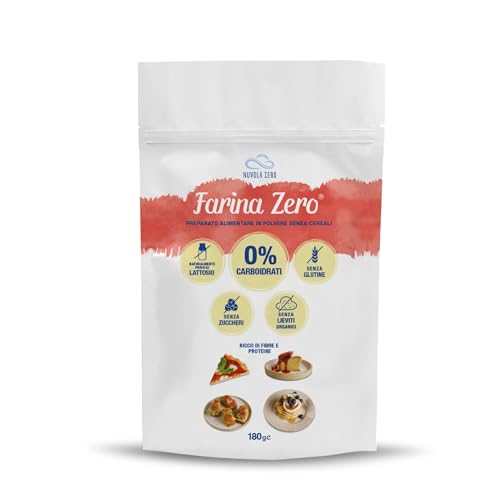 Nuvola Zero - Farina Zero Glutenfreies, geeignet für Pasta, Pizza, Gebäck, glutenfreies Protein Brot, Proteinmehl ohne Kohlenhydrate, laktosefrei, ohne Zucker Lebensmittel, 1 Stück pro Packung, 180g. Nuvola Zero - Farina Zero Glutenfreies, geeignet für Pasta, Pizza, Gebäck, glutenfreies Protein Brot, Proteinmehl ohne Kohlenhydrate, laktosefrei, ohne Zucker Lebensmittel, 1 Stück pro Packung, 180g. von Nuvolazero