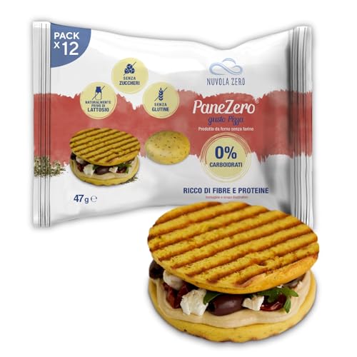 Nuvola Zero – Pane Zero Pizza, Brötchen Ohne Kohlenhydrate, Zuckerfrei, Laktosefrei, Reich an Ballaststoffen und Proteinen, Glutenfrei, 12er-Packung, Made in Italy Nuvola Zero – Pane Zero Pizza, Brötchen Ohne Kohlenhydrate, Zuckerfrei, Laktosefrei, Reich an Ballaststoffen und Proteinen, Glutenfrei, 12er-Packung, Made in Italy von Nuvolazero