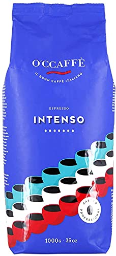 O'caffè Luxe Bar Intenso Espresso | Traditionell itialienischer Kaffee | besonders dauerhafte Crema aus 100% Robusta | 1kg ganze Bohnen von O'CCAFFE'