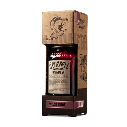 O’Donnell Moonshine Beerenlikör Wilde Beere 700ml + Ausgießer – Fruchtiger Likör mit Himbeere, Brombeere & Traube – 25% Premium Spirituose ohne künstliche Aromen – Made in Berlin von O'Donnell Moonshine