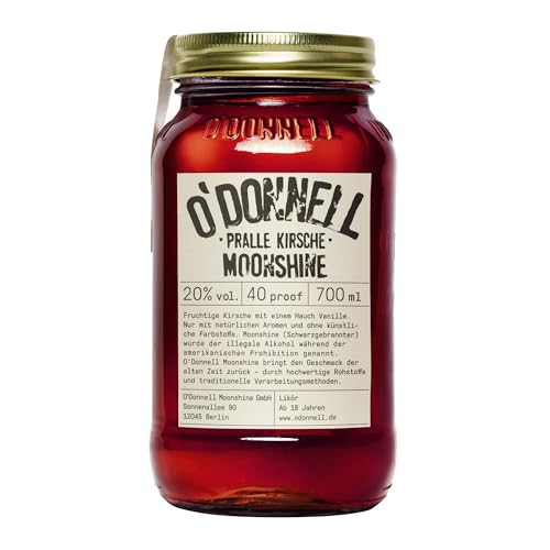 O’Donnell Kirschlikör Pralle Kirsche (700ml) – Fruchtiger Likör mit Hauch Vanille, 20% Spirituose – Moonshine Schnaps, Made in Berlin – Pur oder als Cocktail genießen von O'Donnell Moonshine