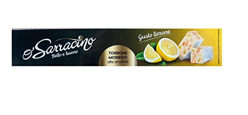O'Sarracino Torrone Morbido alle Arachidi al gusto di Limone Weicher Nougat mit Erdnüssen mit Zitronengeschmack 150g Italienischer Weihnachtskuchen von O'Sarracino