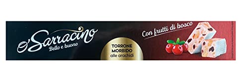 O'Sarracino Torrone Morbido alle Arachidi con Frutti di Bosco Weicher Nougat mit Erdnüssen mit Beeren 150g Italienischer Weihnachtskuchen von O'Sarracino