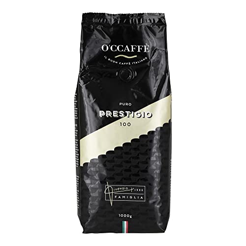 O'CCAFFÈ – Prestigio 100 | 1 kg ganze Kaffeebohnen aus 100% Arabica | Italienischer Premium Kaffee aus extra langsamer Trommelröstung O'CCAFFÈ – Prestigio 100 | 1 kg ganze Kaffeebohnen aus 100% Arabica | Italienischer Premium Kaffee aus extra langsamer Trommelröstung von O'CCAFFE'