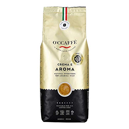 O'CCAFF? Crema e Aroma 100% Arabica Kaffee | 1 kg ganze Kaffeebohnen | extra langsame Trommelr?stung aus italienischem Familienbetrieb O'CCAFF? Crema e Aroma 100% Arabica Kaffee | 1 kg ganze Kaffeebohnen | extra langsame Trommelr?stung aus italienischem Familienbetrieb von O'CCAFFE'