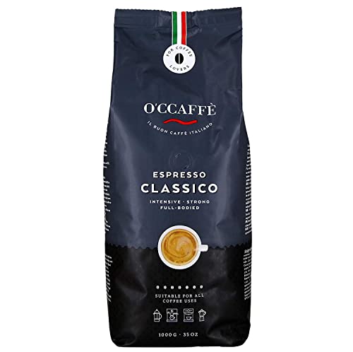 O'CCAFFÈ Espresso Classico | 1 kg ganze Kaffeebohnen | starker, intensiver Kaffee mit feiner Haselnuss Note | Barista-Qualit?t aus italienischem Familienbetrieb O'CCAFFÈ Espresso Classico | 1 kg ganze Kaffeebohnen | starker, intensiver Kaffee mit feiner Haselnuss Note | Barista-Qualit?t aus italienischem Familienbetrieb von O'CCAFFE'