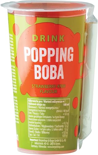 OBOBA Popping Boba Drink, Strawberry und Kiwi - 1 x 425ml von OBOBA