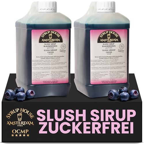 OCMP 2 x 2L Slush Sirup Zuckerfrei Blaubeere AZO Frei - Sirup für Wasser - 1:5 Hochkonzentrierter Getränkesirup ohne Zucker für die Slush Maschine, Wassereis & Limonaden für Gewerbe oder Zuhause OCMP 2 x 2L Slush Sirup Zuckerfrei Blaubeere AZO Frei - Sirup für Wasser - 1:5 Hochkonzentrierter Getränkesirup ohne Zucker für die Slush Maschine, Wassereis & Limonaden für Gewerbe oder Zuhause von OCMP