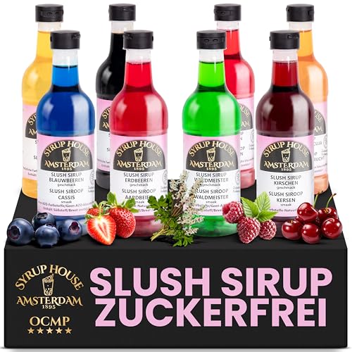 OCMP 8x0,2L Slush Sirup Zuckerfrei AZO Frei -Getränkesirup ohne Zucker für Slush Eis, Wassereis & Sirup für Wasser-Blaubeere, Erdbeere, Waldmeister, Kirsche, Himbeere, Cola, Mango-Maracuja, Zitrone OCMP 8x0,2L Slush Sirup Zuckerfrei AZO Frei -Getränkesirup ohne Zucker für Slush Eis, Wassereis & Sirup für Wasser-Blaubeere, Erdbeere, Waldmeister, Kirsche, Himbeere, Cola, Mango-Maracuja, Zitrone von OCMP