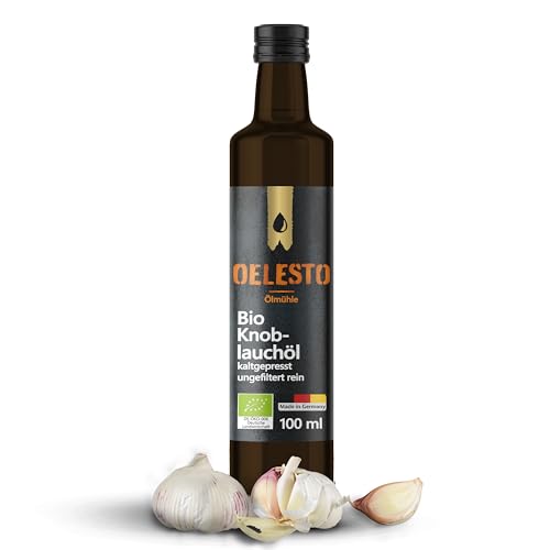 OELESTO® BIO Knoblauchöl kaltgepresst | Rapsöl Knoblauch Öl Manufakturqualität | intensives Würzöl Knoblauch | zum Würzen von Salaten, Pizza, Pasta von OELESTO
