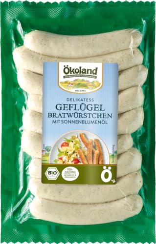 Delikatess Geflügel-Bratwürstchen mit Sonnenblumenöl 12 x 180 gr Delikatess Geflügel-Bratwürstchen mit Sonnenblumenöl 12 x 180 gr von Ökoland