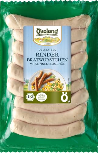 Delikatess Rinder-Bratwürstchen mit Sonnenblumenöl 12 x 180 gr Delikatess Rinder-Bratwürstchen mit Sonnenblumenöl 12 x 180 gr von Ökoland