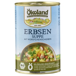 Erbsensuppe mit Würstchenscheiben von Ökoland