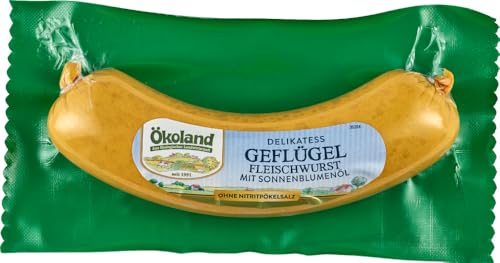 ÖKOLAND Bio Delikatess Geflügel-Fleischwurst mit Sonnenblumenöl (6 x 180 gr) von Ökoland