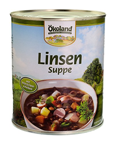 ÖKOLAND Bio Linsensuppe mit Würstchenscheiben (1 x 800 gr) von Ökoland