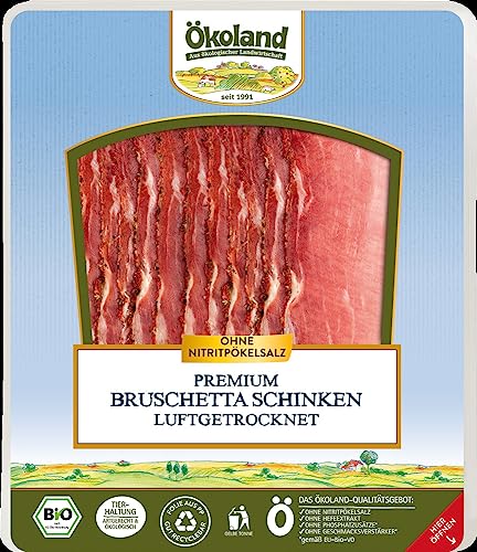 ÖKOLAND Bio Premium Bruschetta-Schinken luftgetrocknet (6 x 70 gr) von ÖKOLAND
