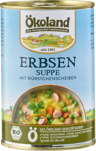 ÖKOLAND Bio Erbsensuppe mit Würstchenscheiben (6 x 400 gr) von Ökoland