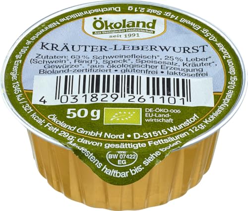 ÖKOLAND Bio Kräuter-Leberwurst (6 x 50 gr) von Ökoland