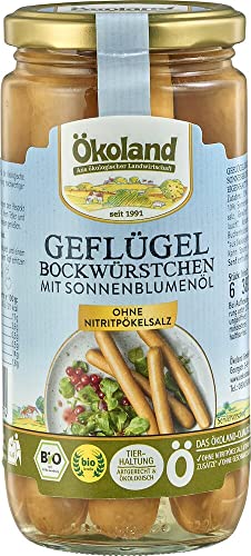ÖKOLAND Bio Geflügel-Bockwürstchen in zarter Eigenhaut (2 x 380 gr) von Ökoland