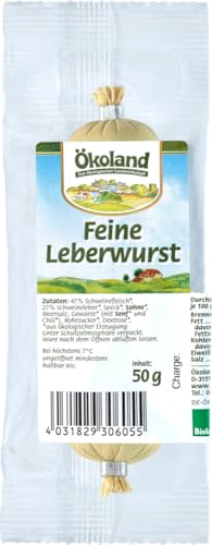 ÖKOLAND Feine Leberwurst, frisch (6 x 50 gr) von ÖKOLAND