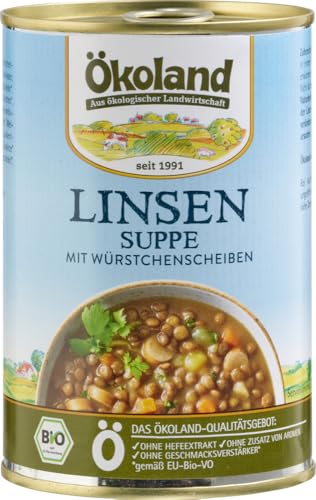 ÖKOLAND Bio Linsensuppe mit Würstchenscheiben (2 x 400 gr) von ÖKOLAND