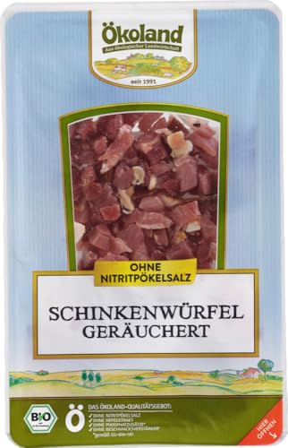 Schinkenwürfel fein geschnitten & geräuchert 18 x 80 gr Schinkenwürfel fein geschnitten & geräuchert 18 x 80 gr von Ökoland