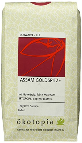 Ökotopia Schwarzer Tee Assam Goldspitze, 1er Pack (1 x 200 g) von Ökotopia