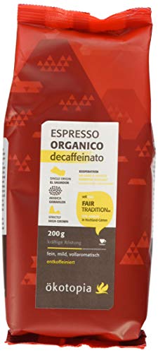 Ökotopia Espresso decaffeinato gemahlen kontrolliert biologischem Anbau, 5er Pack (5 x 200 g) von Ökotopia