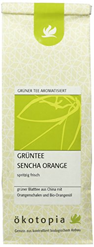 Ökotopia Grüner Tee aromatisiert Grüntee Sencha Orange, 5er Pack (5 x 100 g) von Ökotopia