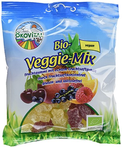 Ökovital Bio-Fruchtgummi Veggie-Mix, vegan, glutenfrei, laktosefrei, 12er Pack (12 x 100 g) von Ökovital