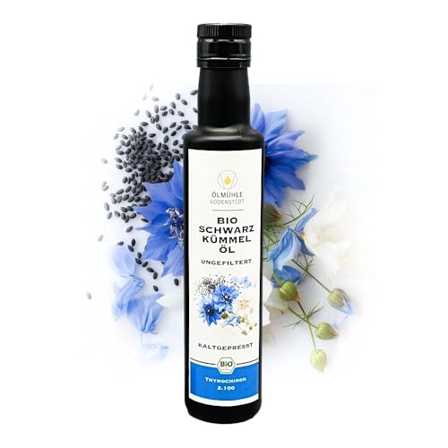 Bio Schwarzkümmelöl ungefiltert Hoher Thymochinongehalt 2.090 mg, 1. Kaltpressung, 250ml, frisch gepresst, ägyptische Nigella Sativa Saat, Bio Schwarzkümmelöl ungefiltert Hoher Thymochinongehalt 2.090 mg, 1. Kaltpressung, 250ml, frisch gepresst, ägyptische Nigella Sativa Saat, von Ölmühle Godenstedt
