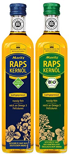 MORITZ KOMBI: Rapskernöl classic 500ml UND BIO 500ml, kaltgepresst, nativ von LNEE
