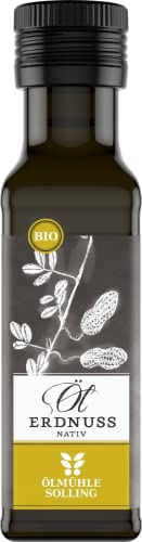 ÖLMÜHLE SOLLING - BIO Erdnussöl nativ , Schonend kaltgepresstes Öl aus ungerösteten Bio-Erdnüssen. Ideal geeignet als Wok Öl zum Dünsten, Garen und Frittieren , Inhalt: 100 ml von Ölmühle Solling