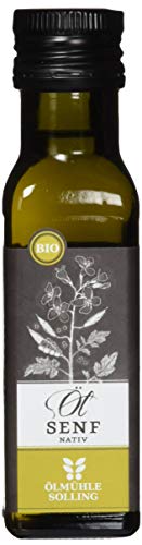 ÖLMÜHLE SOLLING - BIO Senföl | Hochwertiges, kaltgepresstes Öl mit hohem Gehalt an ungesättigten und Omega-3 Fettsäuren. Bio Senföl mit pikantem Geschmack | Inhalt: 100 ml von Ölmühle Solling