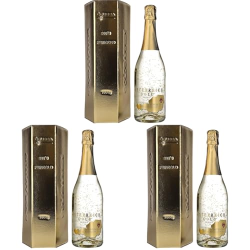 Österreich Gold - mit 23 Karat Blattgold mit Geschenkverpackung (1 x 0.75 l) (Packung mit 3) von Österreich Gold