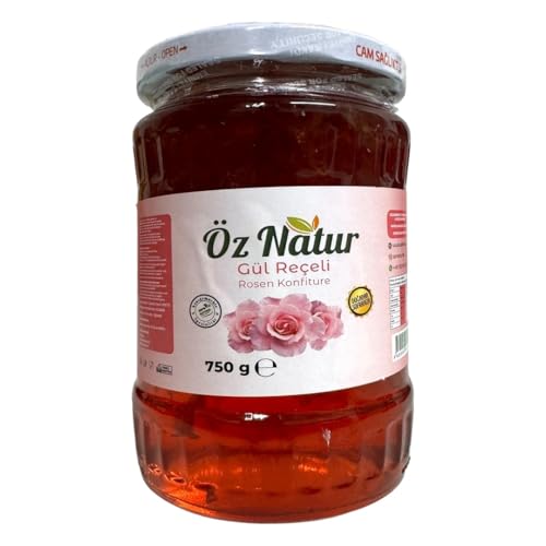 Öz Natur | Rosen Konfitüre Türkischer Art 750g – Gül Reçeli mit Rosenblüten – Orientalischer Brotaufstrich – Fruchtig & aromatisch – Ohne Zusatzstoffe Öz Natur | Rosen Konfitüre Türkischer Art 750g – Gül Reçeli mit Rosenblüten – Orientalischer Brotaufstrich – Fruchtig & aromatisch – Ohne Zusatzstoffe von Öz Natur