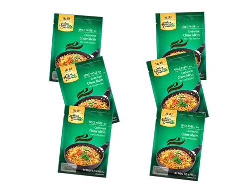 AHG Cantonese Chow Mein Gewürzpaste - Sechserpack - Original thailändische Cantonese Chow Mein Spice Paste - 6x 50g - OG ASIA - 300g von OG ASIA