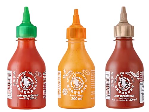 Flying Goose Sriracha Saucen Set - 3er Pack (Original, Mayo & Knoblauch) - Chili Saucen - Glutenfrei, Vegan, Ohne MSG - OG ASIA - 3x 200ml von OG ASIA
