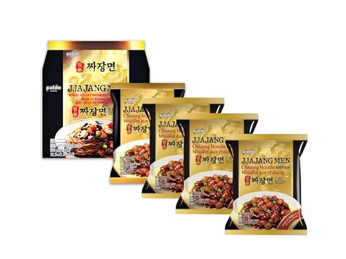 Paldo Jjajangmen Ramen 4er Pack - Instant Nudeln Jjajang - Authentisch Koreanisch - 4x 200g - OG ASIA - 800g von OG ASIA