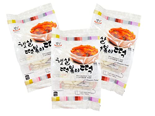 Topokki Reiskuchen Dreierpack - Korean Rice Cake Stick Type Pouch - Tteokbokki koreanische Reiskuchen in Stangen - OG ASIA - 3x 600g von OG ASIA