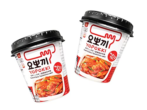 Yopokki Doppelpack Süß & Würzig - Reiskuchen im Becher - Sweet & Spicy Rice Cake Cup - Würzige koreanische Reiskuchen - OG ASIA - 2x 140g von OG ASIA