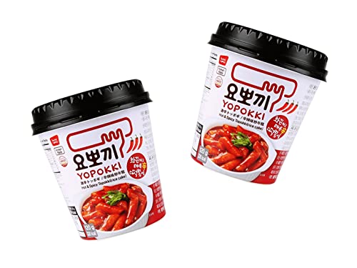 Yopokki Doppelpack Scharfe Reiskuchen im Becher - Spicy Rice Cake Cup - 2x 140g - scharfe koreanische Reiskuchen - OG ASIA von OG ASIA