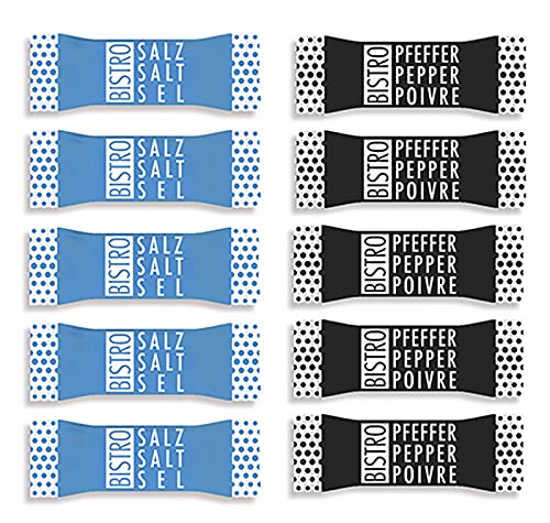 BISTROSALZ 1000 Sticks x 0,1 Salz jodiert + BISTROPFEFFER 1000 Sticks x 0,2g Pfeffer schwarz | Kombipack BISTROSALZ 1000 Sticks x 0,1 Salz jodiert + BISTROPFEFFER 1000 Sticks x 0,2g Pfeffer schwarz | Kombipack von OKEPS GD
