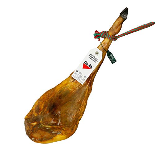 (7,5-8 kg) Komplettes traditionelles Stück - Iberico Field Cebo Schinken 50% iberische Rasse - Handwerklich hergestellter iberischer Schinken – Iberische de bellota von OLALLA